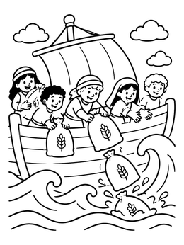 Free printable Sailors Lightening Ship In Rough Seas coloring page