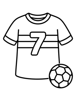 Free printable Soccer Jersey Number Seven coloring page