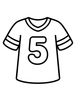Free printable Sports Jersey With Number Five coloring page