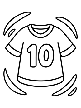 Free printable Sports Jersey Number Ten coloring page