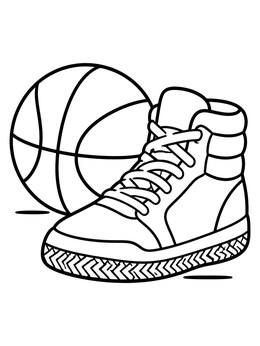 Free printable Basketball High Top Sneaker coloring page