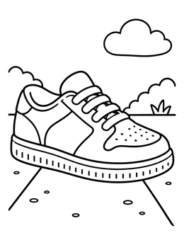 Free printable Casual Sneaker On The Road coloring page