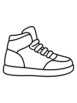 Free printable Classic High Top Basketball Sneaker coloring page