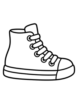 Free printable Classic High Top Sneaker coloring page