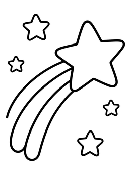 Free printable Simple Shooting Star With Trail coloring page