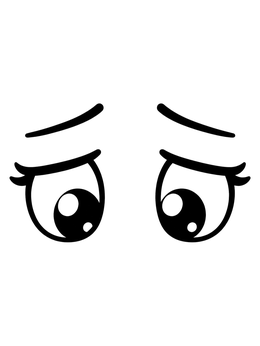 Free printable Shy Downward Glancing Anime Eyes coloring page