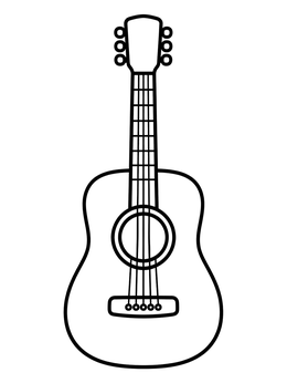Free printable Simple Acoustic Guitar Outline coloring page