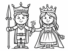 Printable King And Queen Coloring Sheet - Coloring Page