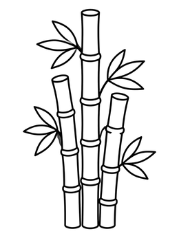 Free printable Simple Bamboo Stalks With Leaves coloring page