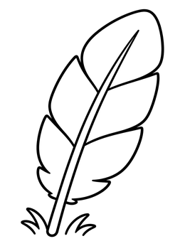 Free printable Simple Bird Feather In Grass coloring page
