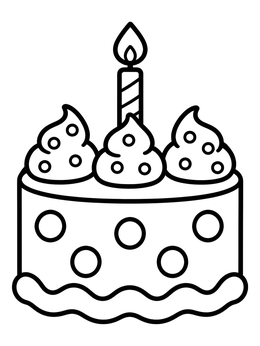 Free printable Simple Birthday Cake With Candle coloring page