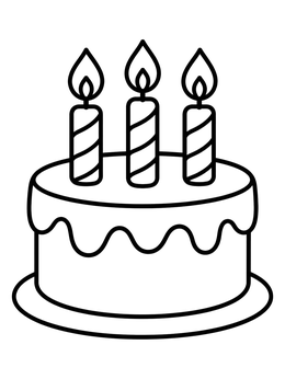 Free printable Simple Birthday Cake With Candles coloring page