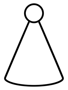 Free printable Simple Blank Cone Party Hat coloring page