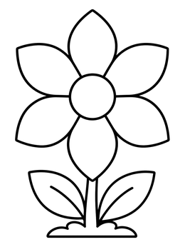 Free printable Simple Blooming Flower With Petals coloring page