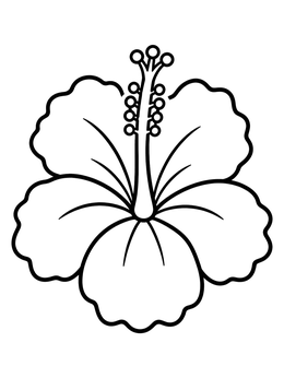 Free printable Simple Blooming Hibiscus Flower coloring page