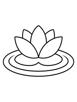 Free printable Simple Blooming Lotus Flower coloring page