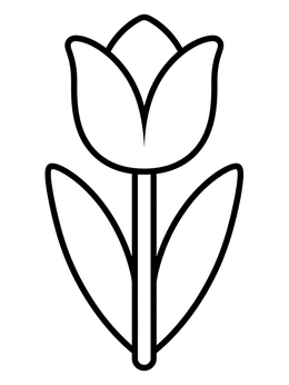Free printable Simple Blooming Tulip Outline coloring page
