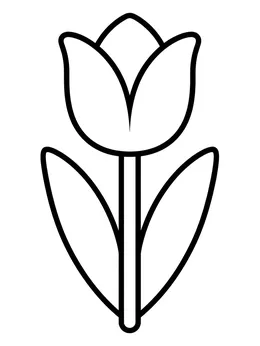 Simple Blooming Tulip Outline