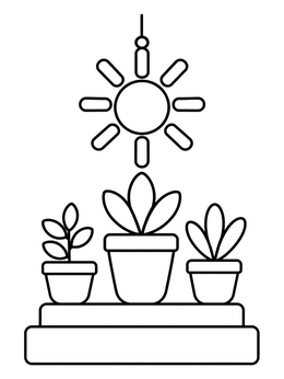 Free printable Boho Plants With Hanging Sunburst coloring page