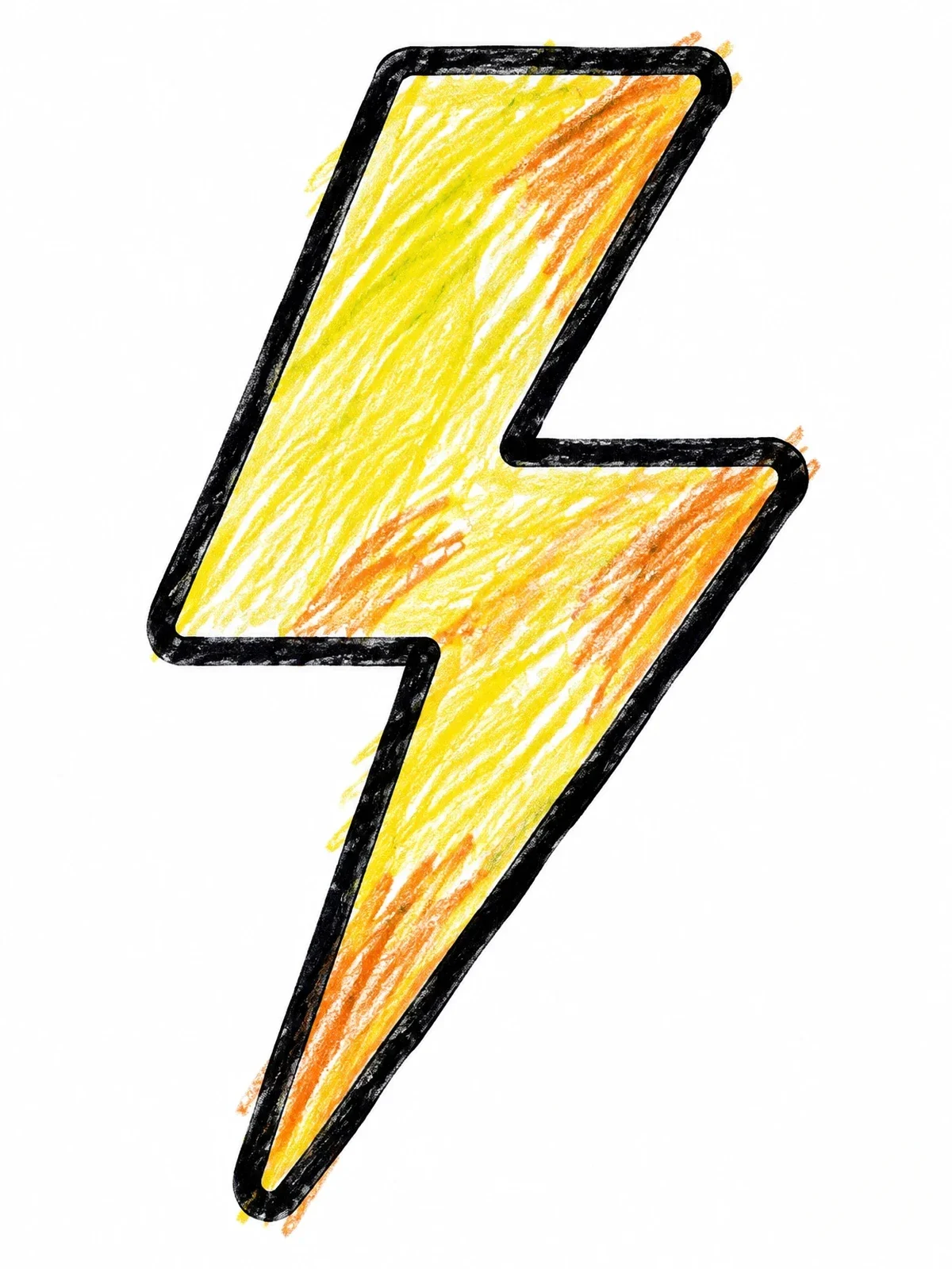 Colored example of the Simple Bold Lightning Bolt coloring page
