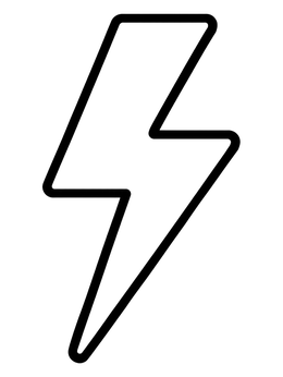 Free printable Simple Bold Lightning Bolt coloring page