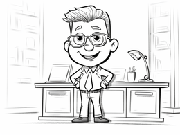 Free printable Simple Boss's Day Coloring Joy coloring page