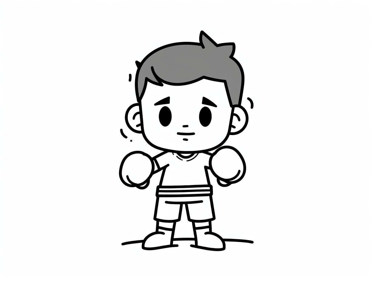 Simple Boxing Coloring Activity - Coloring Page