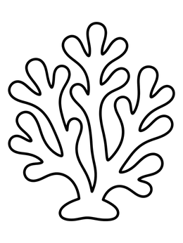 Free printable Simple Branching Red Algae Seaweed coloring page