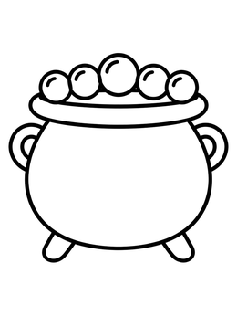 Free printable Simple Bubbling Cauldron Outline coloring page