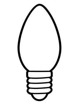 Free printable Simple C9 Christmas Light Bulb coloring page