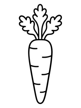 Free printable Simple Carrot With Leafy Greens coloring page