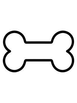Free printable Simple Cartoon Dog Bone Outline coloring page