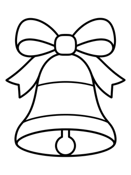 Free printable Simple Christmas Bell With Ribbon Bow coloring page