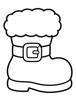 Free printable Cozy Santa Boot With Buckle coloring page