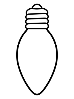 Free printable Simple Christmas Light Bulb Ornament coloring page
