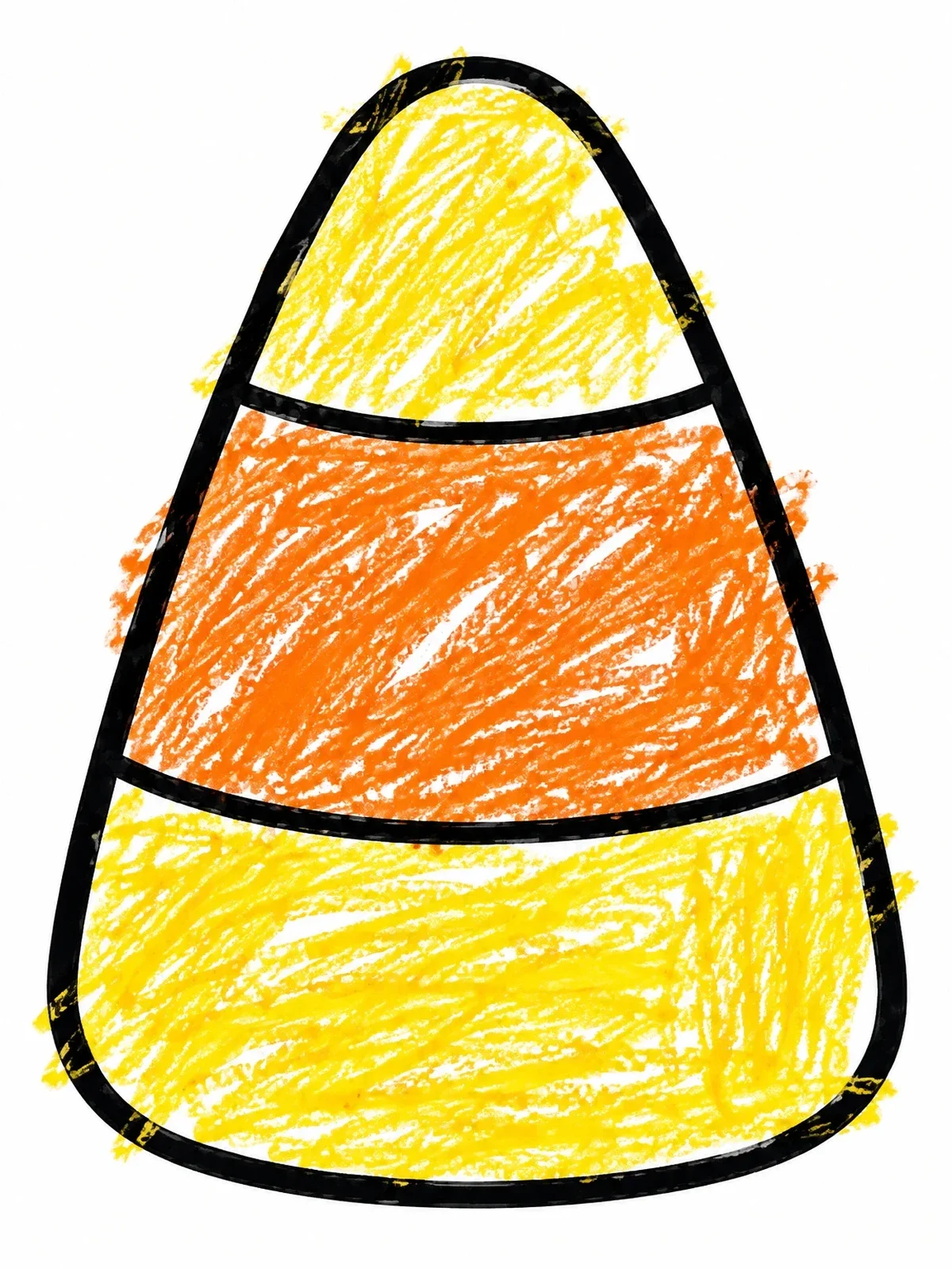 Colored example of the Simple Classic Candy Corn coloring page