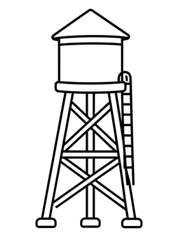 Free printable Simple Classic Water Tower coloring page
