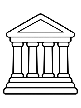 Free printable Simple Classical Bank Building coloring page