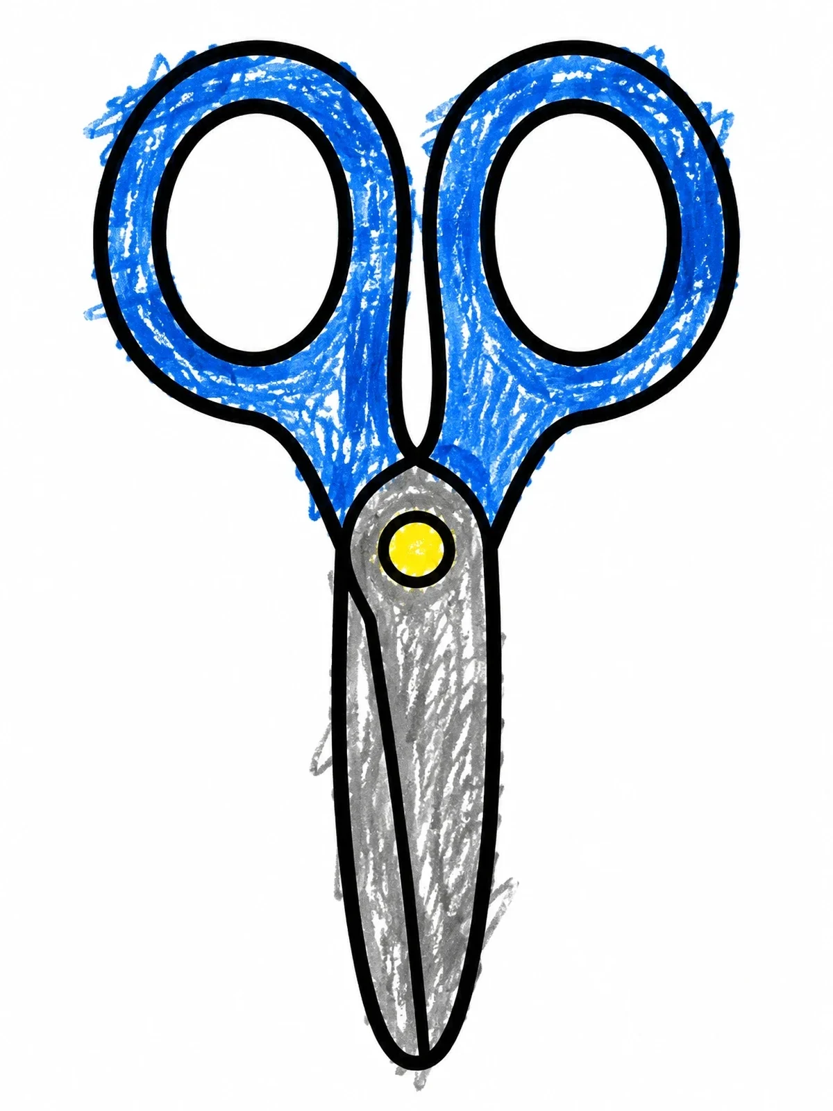 Colored example of the Simple Pair Of Closed Scissors coloring page