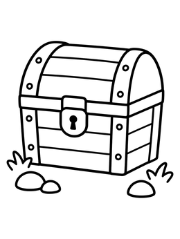 Free printable Simple Closed Treasure Chest coloring page