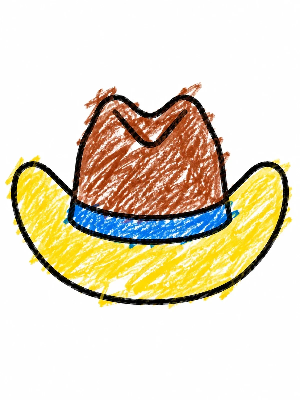 Colored example of the Simple Cowboy Hat Outline coloring page
