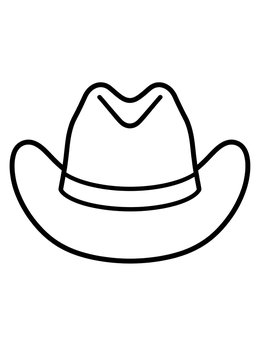 Free printable Simple Cowboy Hat Outline coloring page