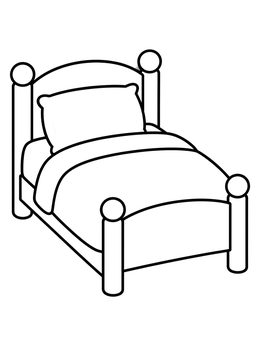 Free printable Simple Cozy Wooden Bed coloring page
