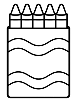 Free printable Simple Crayon Box With Waves coloring page