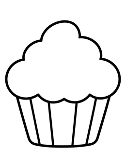 Free printable Simple Cupcake Outline coloring page