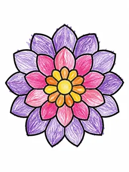 Simple Dahlia Flower Bloom Coloring Page