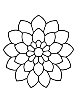 Free printable Simple Dahlia Flower Bloom coloring page