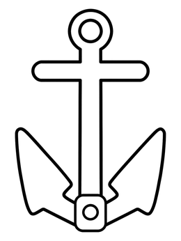 Free printable Simple Danforth Nautical Anchor coloring page