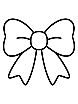 Free printable Simple Decorative Ribbon Bow coloring page
