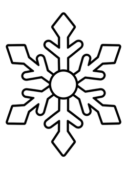 Free printable Simple Diamond Tipped Snowflake coloring page